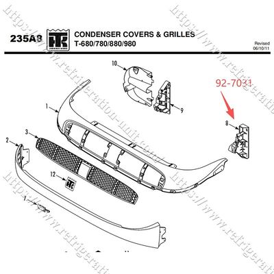 THERMO KING Muschelhalter 927031/92-7031 für T-600M T-800M T-1000M T-680Pro T-880Pro T-1080Pro nachverkäufliche Teile erhältlich