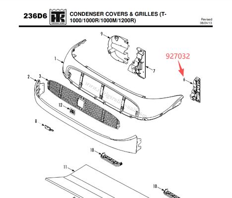 927032 92-7032 BRACKET - Spirale (Seite des Motors), (T1000R/T1000M/T1200R) Abdeckungsstütze
